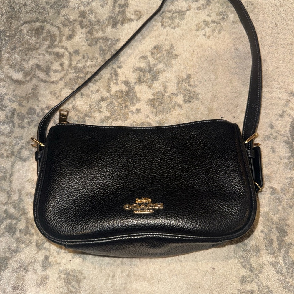 Coach Kailey Black Pebbled Leather Shoulder Bag